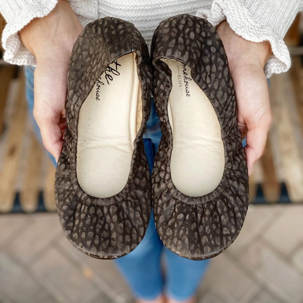Storehouse Flats Mocha Raised Suede